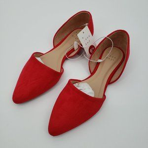 A New Day NWT Rebecca Red Ballet Flats Size 6 1/2